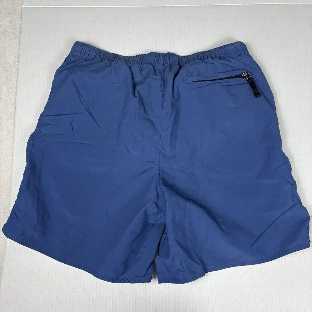 Y2K Polo Ralph Lauren Swim Trunks Spellout  L Blue 7 Inseam‎ Lined Sport Vintage